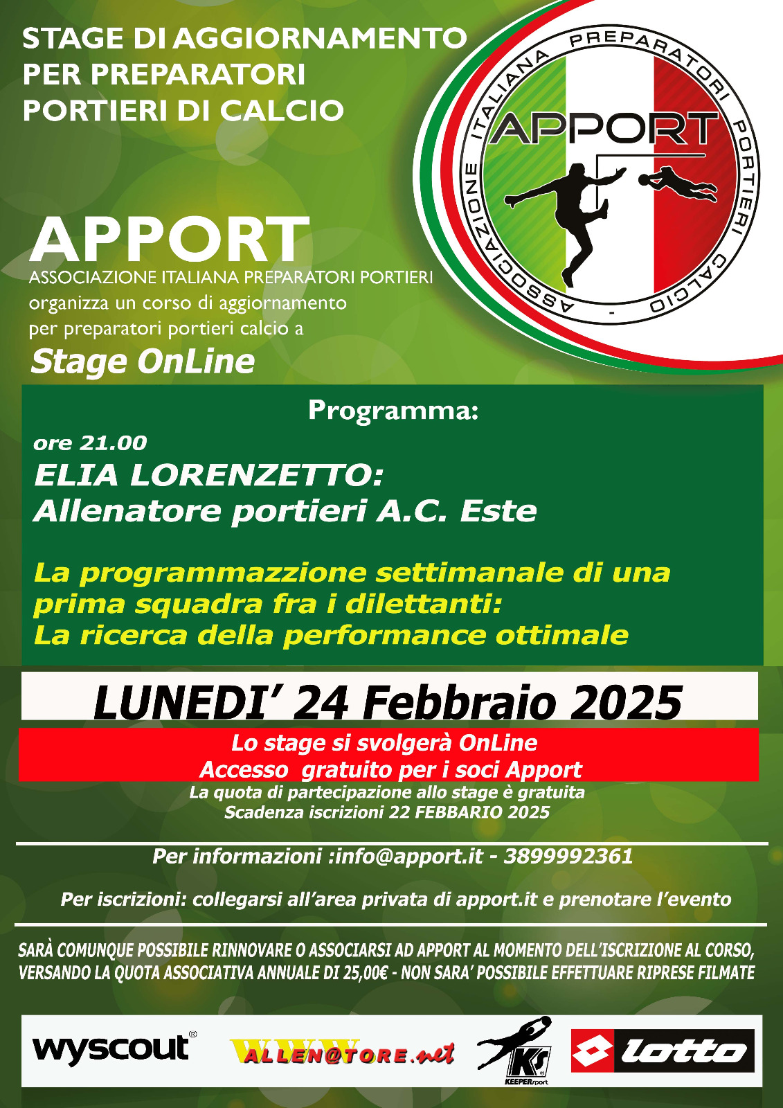 24 Febbraio 2025 - Webinar con Elia Lorenzetto all. port. 1 sq. Este